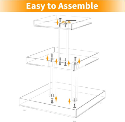 3 - Tier Acrylic Perfume Organizer - NIUBEE