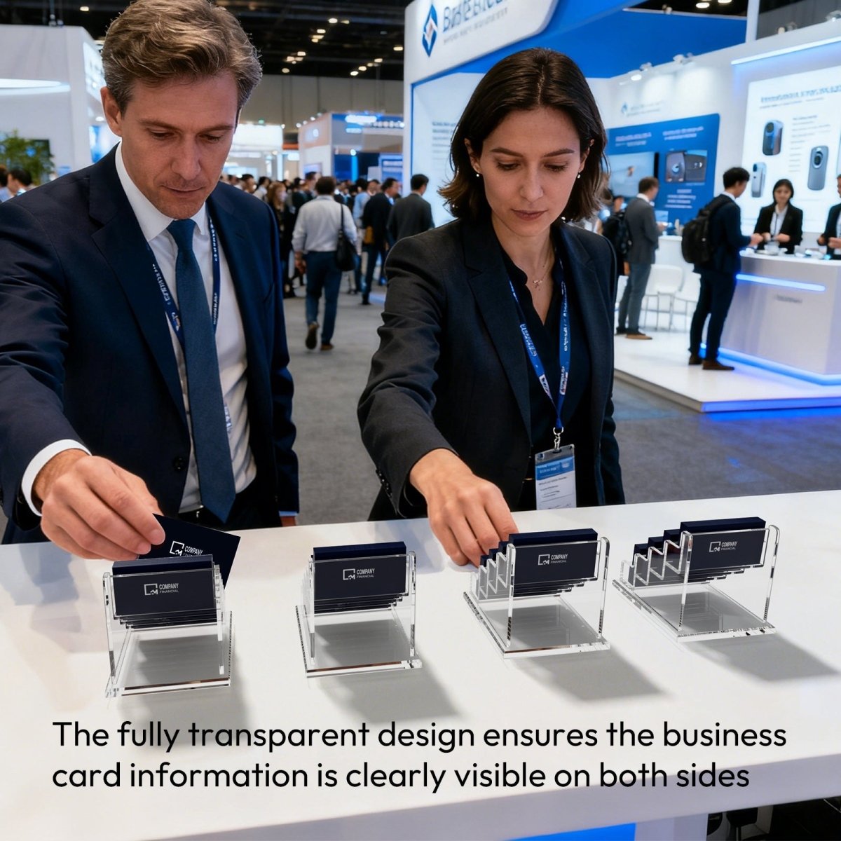 4 - Tier Acrylic Business Card Holder - NIUBEE