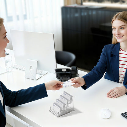 4 - Tier Acrylic Business Card Holder - NIUBEE