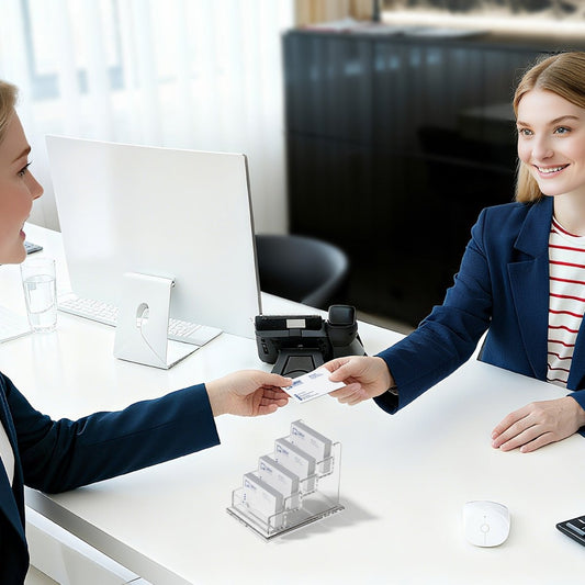 4 - Tier Acrylic Business Card Holder - NIUBEE