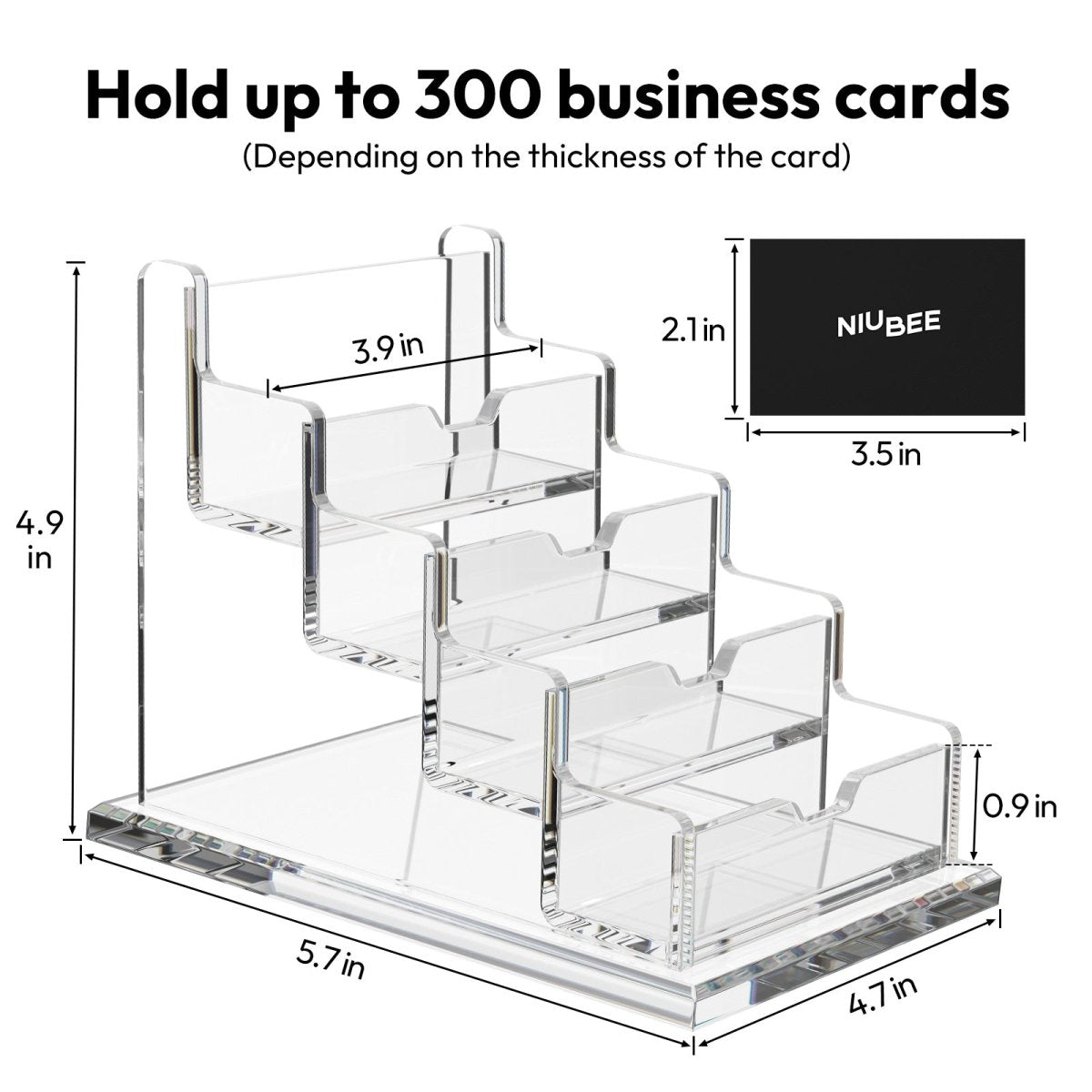 4 - Tier Acrylic Business Card Holder - NIUBEE