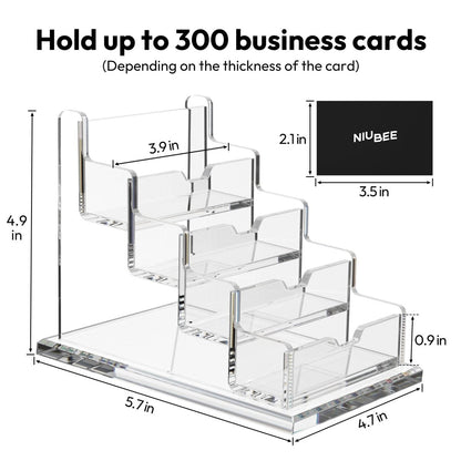 4 - Tier Acrylic Business Card Holder - NIUBEE
