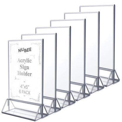 4×6" Silver Silk - Printed Label Sign – 6 Pack - NIUBEE
