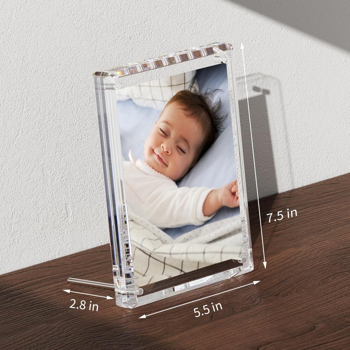 5×7" Diamond - Edge Acrylic Photo Frame - NIUBEE