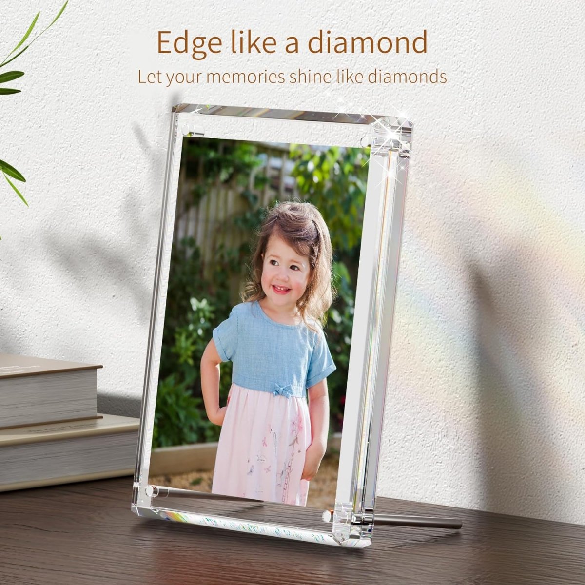 5×7" Diamond - Edge Acrylic Photo Frame - NIUBEE