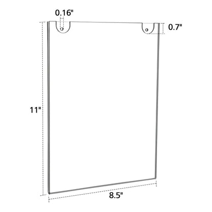 6 Pack Acrylic Wall Sign Holder 8.5x11 Vertical,Wall Mounted Design, Support No Drilling - NIUBEE