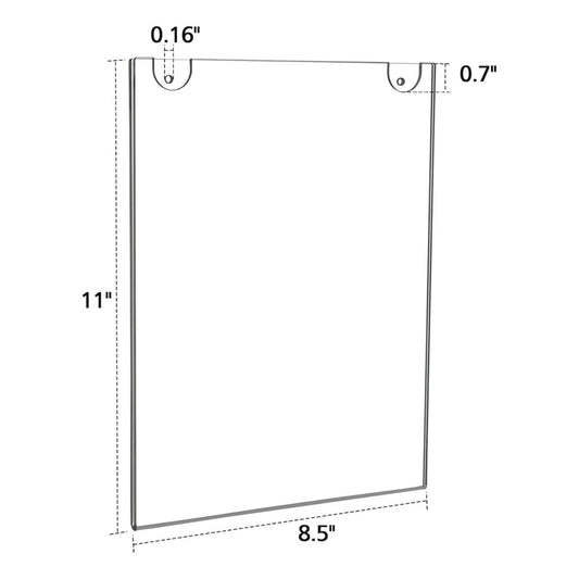 6 Pack Acrylic Wall Sign Holder 8.5x11 Vertical,Wall Mounted Design, Support No Drilling - NIUBEE