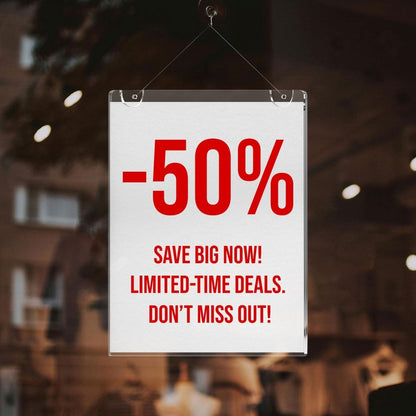 6 Pack Acrylic Wall Sign Holder 8.5x11 Vertical,Wall Mounted Design, Support No Drilling - NIUBEE