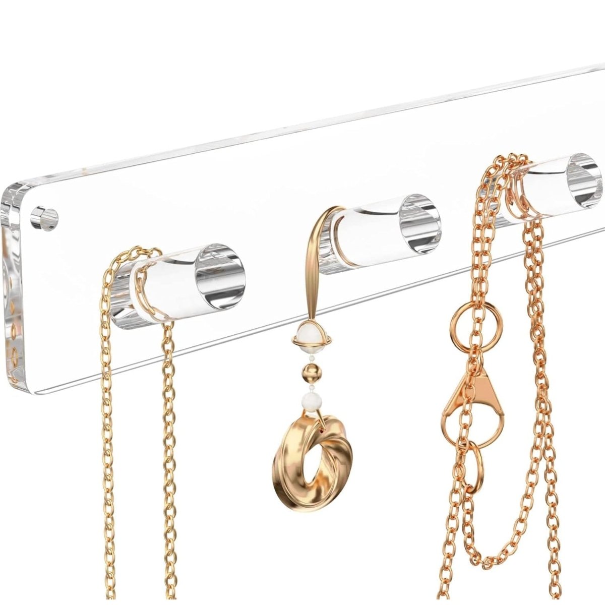 6 - Pillar Acrylic Jewelry Display Stand – 4 Pack - NIUBEE