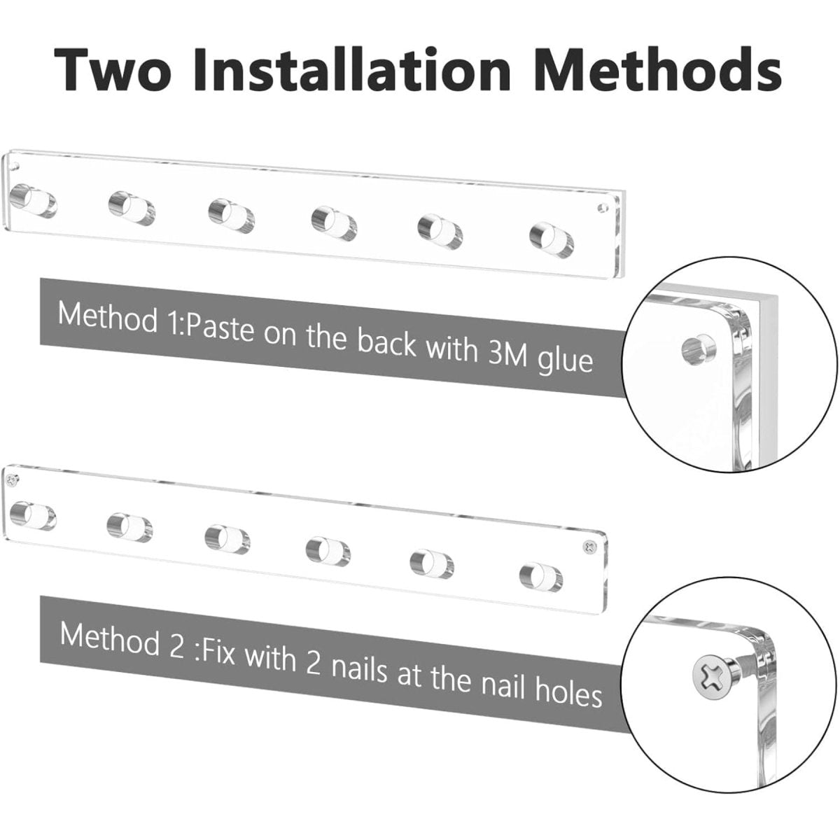 6 - Pillar Acrylic Jewelry Display Stand – 4 Pack - NIUBEE