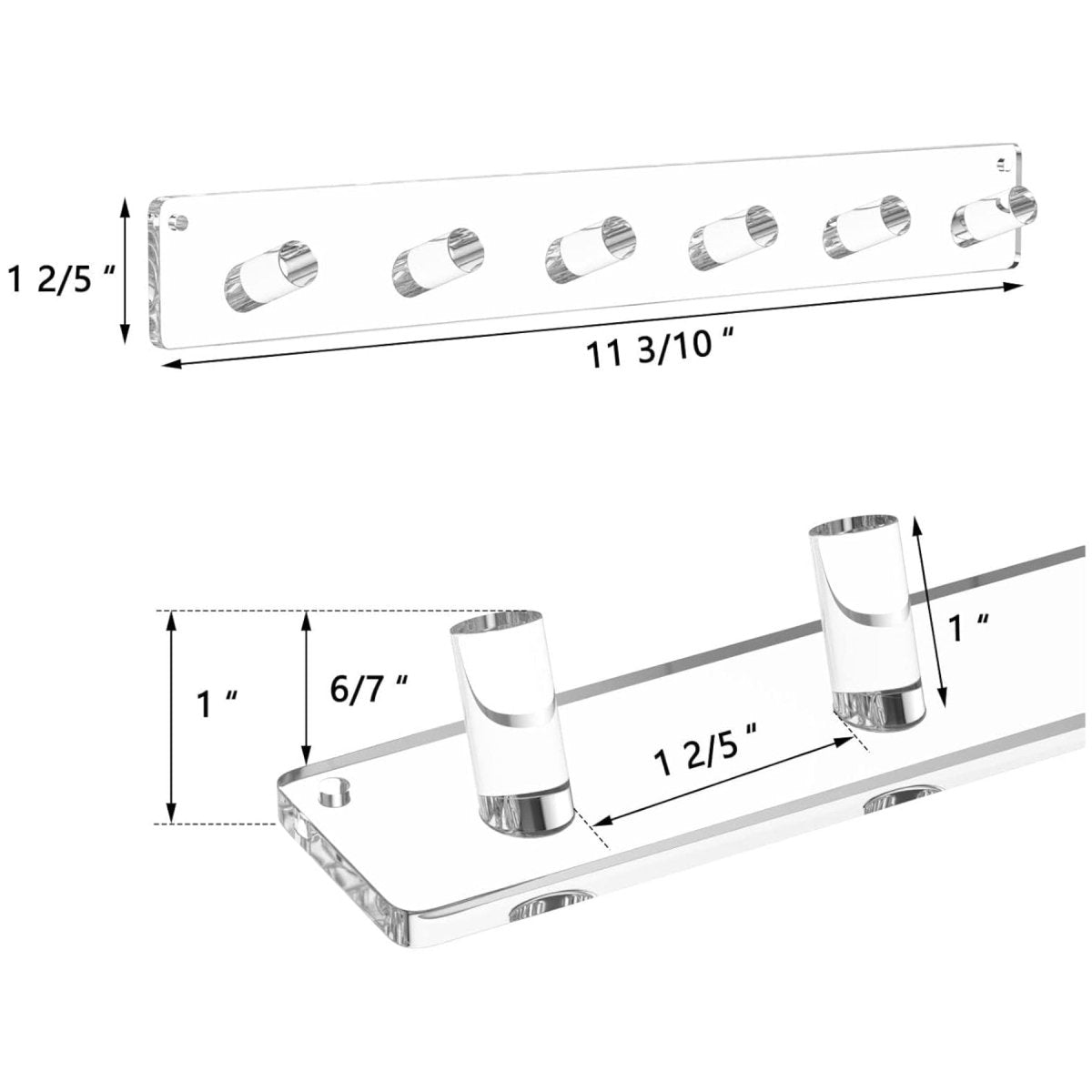 6 - Pillar Acrylic Jewelry Display Stand – 4 Pack - NIUBEE