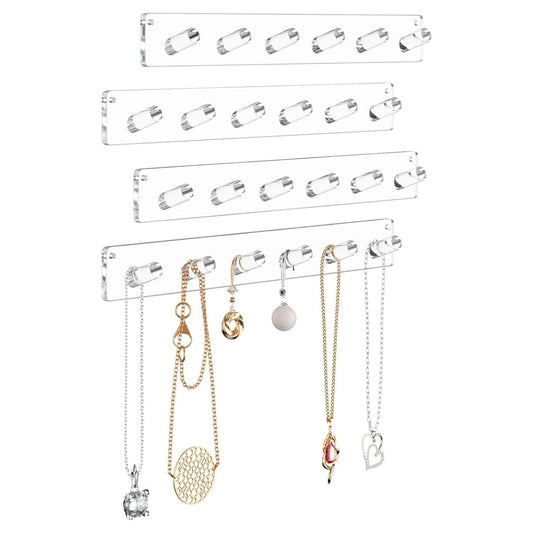 6 - Pillar Acrylic Jewelry Display Stand – 4 Pack - NIUBEE