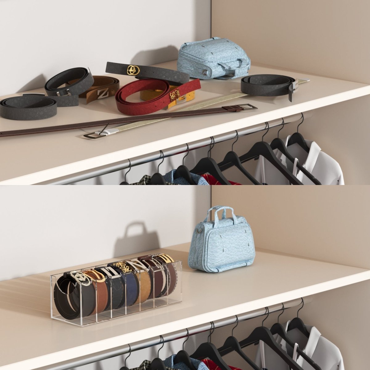 7 - Slot Acrylic Belt Organizer - NIUBEE