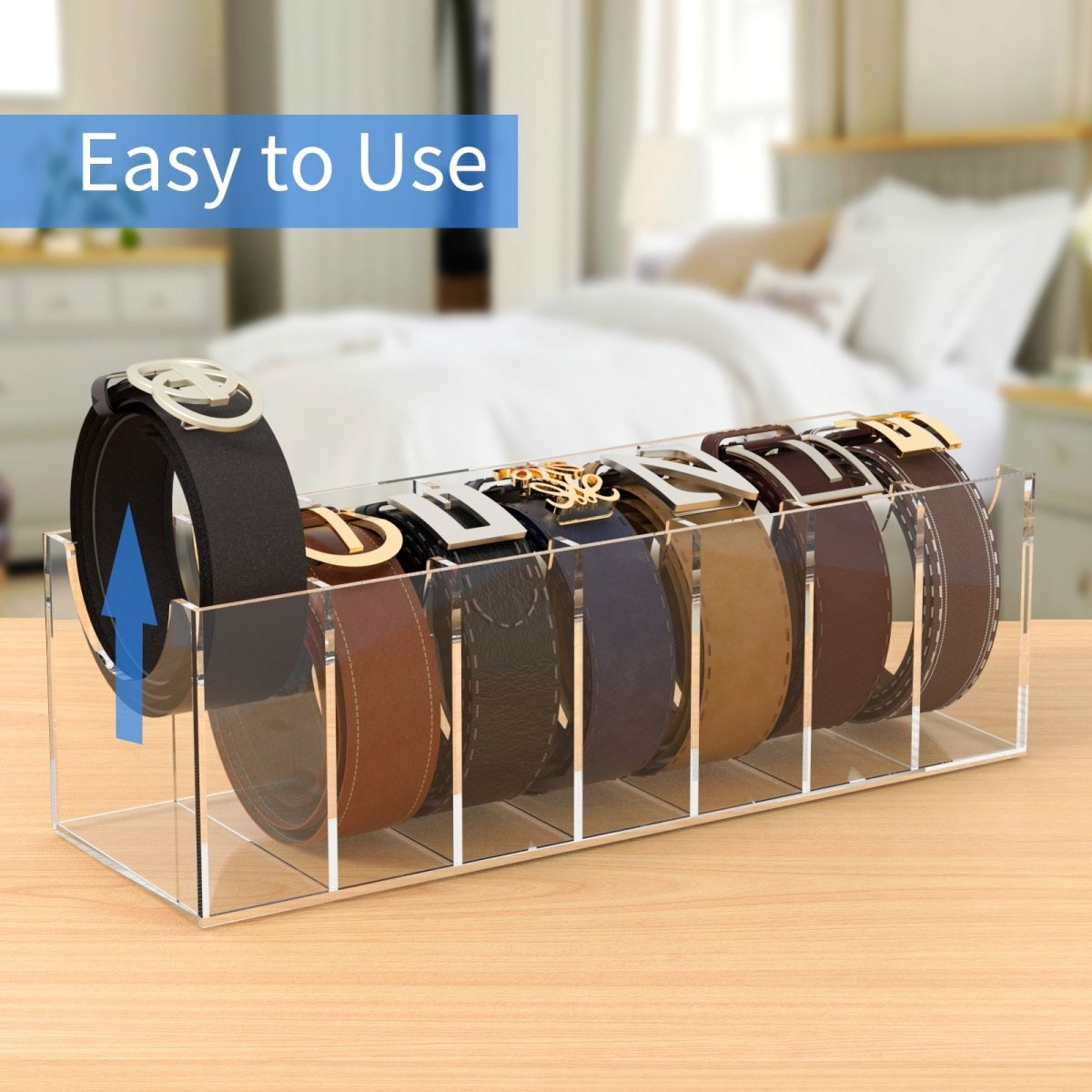 7 - Slot Acrylic Belt Organizer - NIUBEE