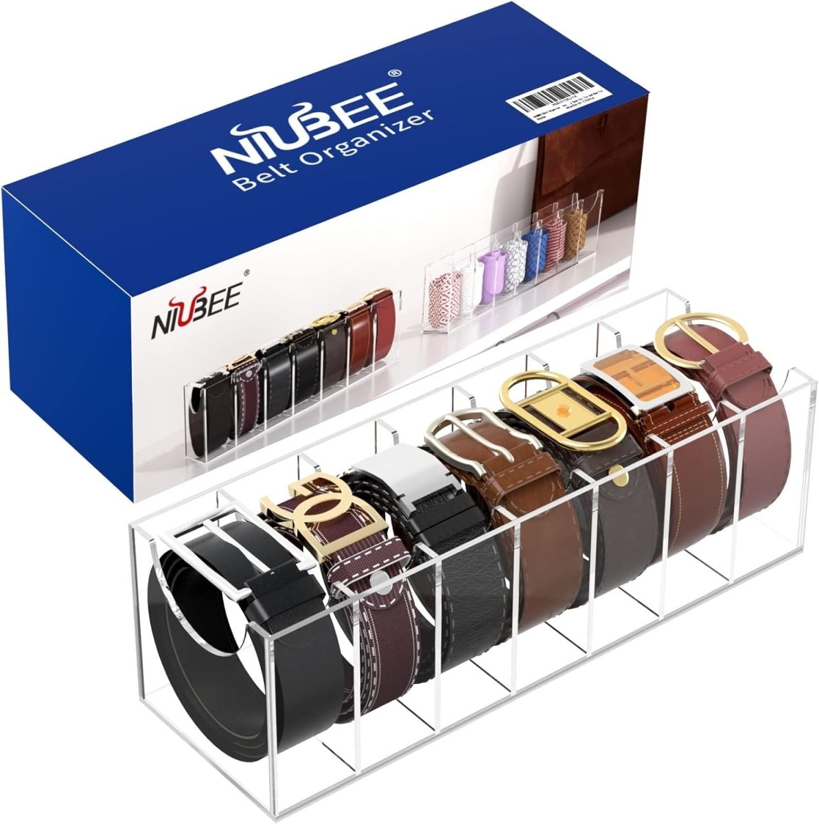 7 - Slot Acrylic Belt Organizer - NIUBEE