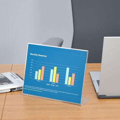 8.5×11" Acrylic L - Stand Horizontal Sign Holder – 3 Pack - NIUBEE