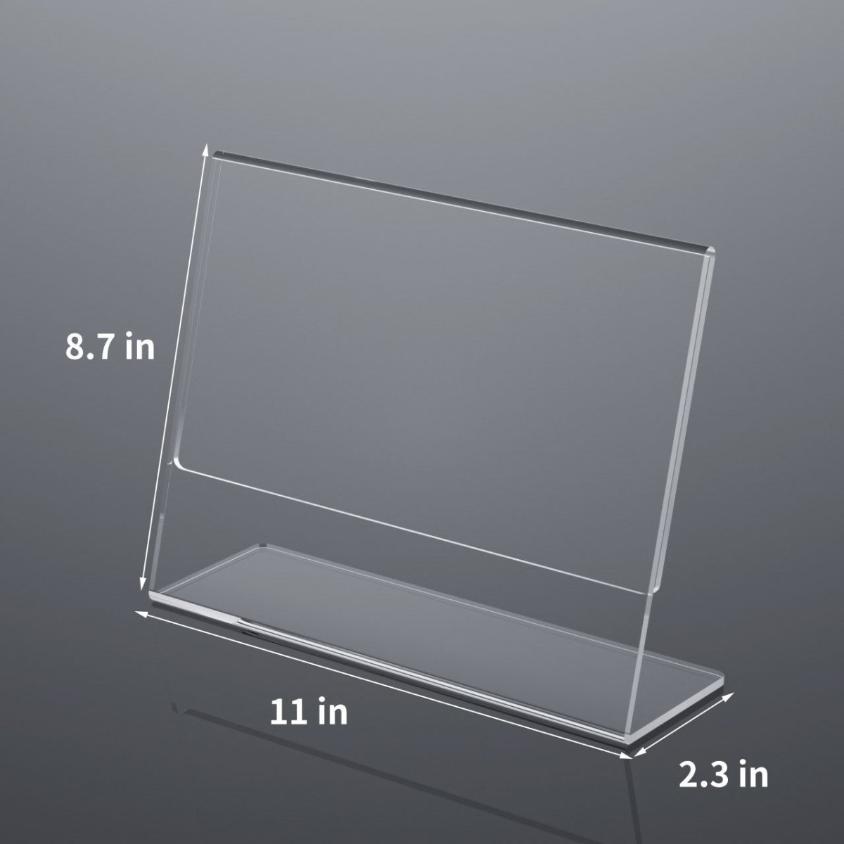 8.5×11" Acrylic L - Stand Horizontal Sign Holder – 3 Pack - NIUBEE