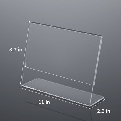 8.5×11" Acrylic L - Stand Horizontal Sign Holder – 3 Pack - NIUBEE