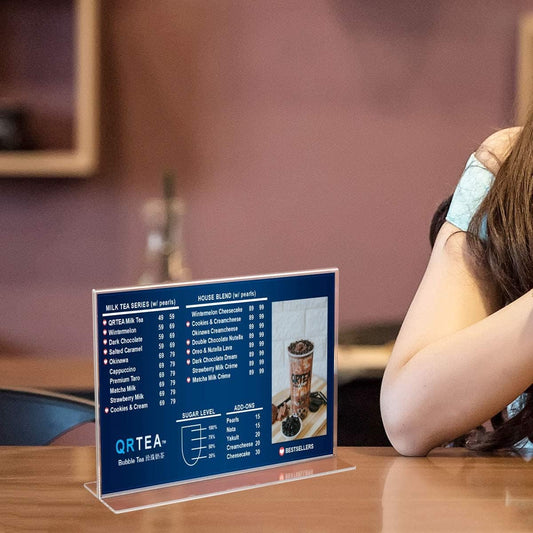 8.5×11" Acrylic T - Stand Horizontal Sign Holder – 3 Pack - NIUBEE