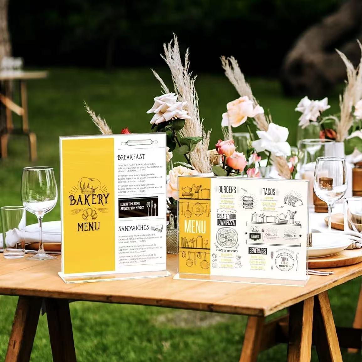 8.5×11" Acrylic T - Stand Horizontal Sign Holder – 3 Pack - NIUBEE