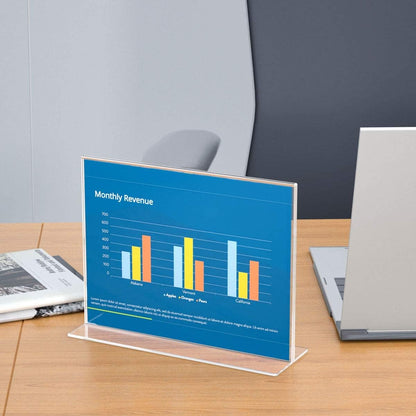 8.5×11" Acrylic T - Stand Horizontal Sign Holder – 3 Pack - NIUBEE