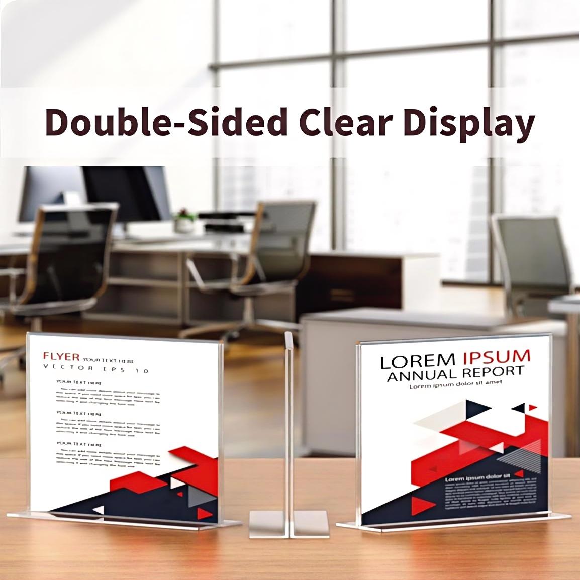 8.5×11" Acrylic T - Stand Horizontal Sign Holder – 3 Pack - NIUBEE