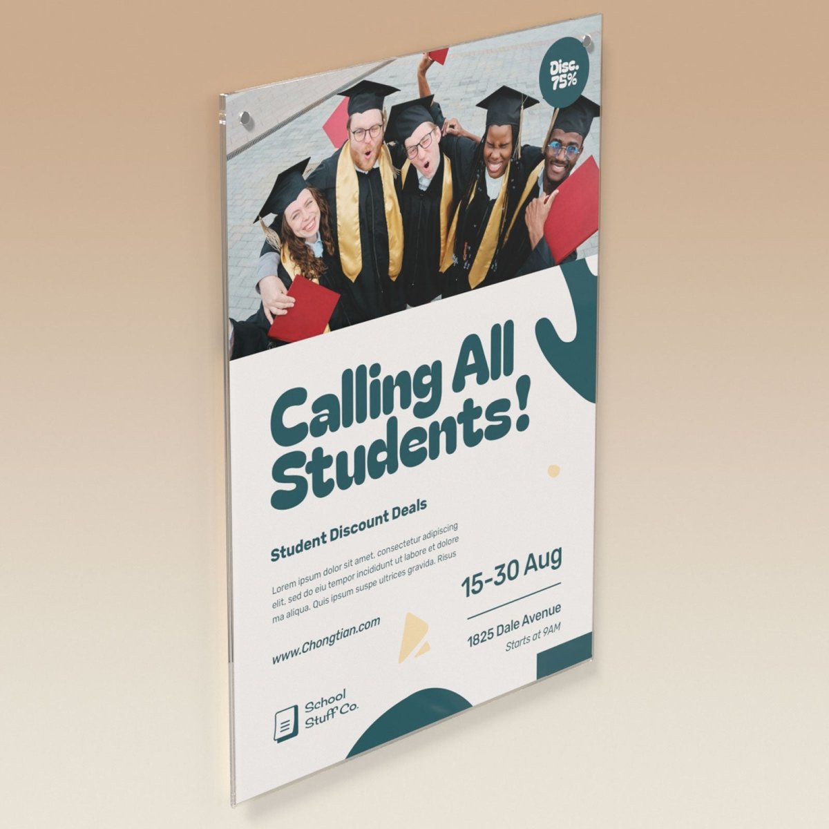 8.5×11" Magnetic Wall Sign Holder – 6 Pack - NIUBEE