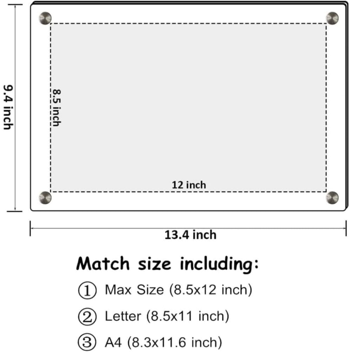 8.5x11" (A4 ) Slim Acrylic Photo Frame - NIUBEE