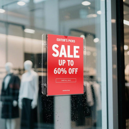 8.5x11" Suction Cup Wall Sign Holder – 2 Pack - NIUBEE