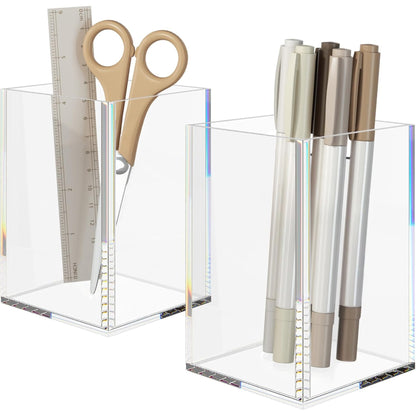 Clear Acrylic Pen Holder – 2 Pack