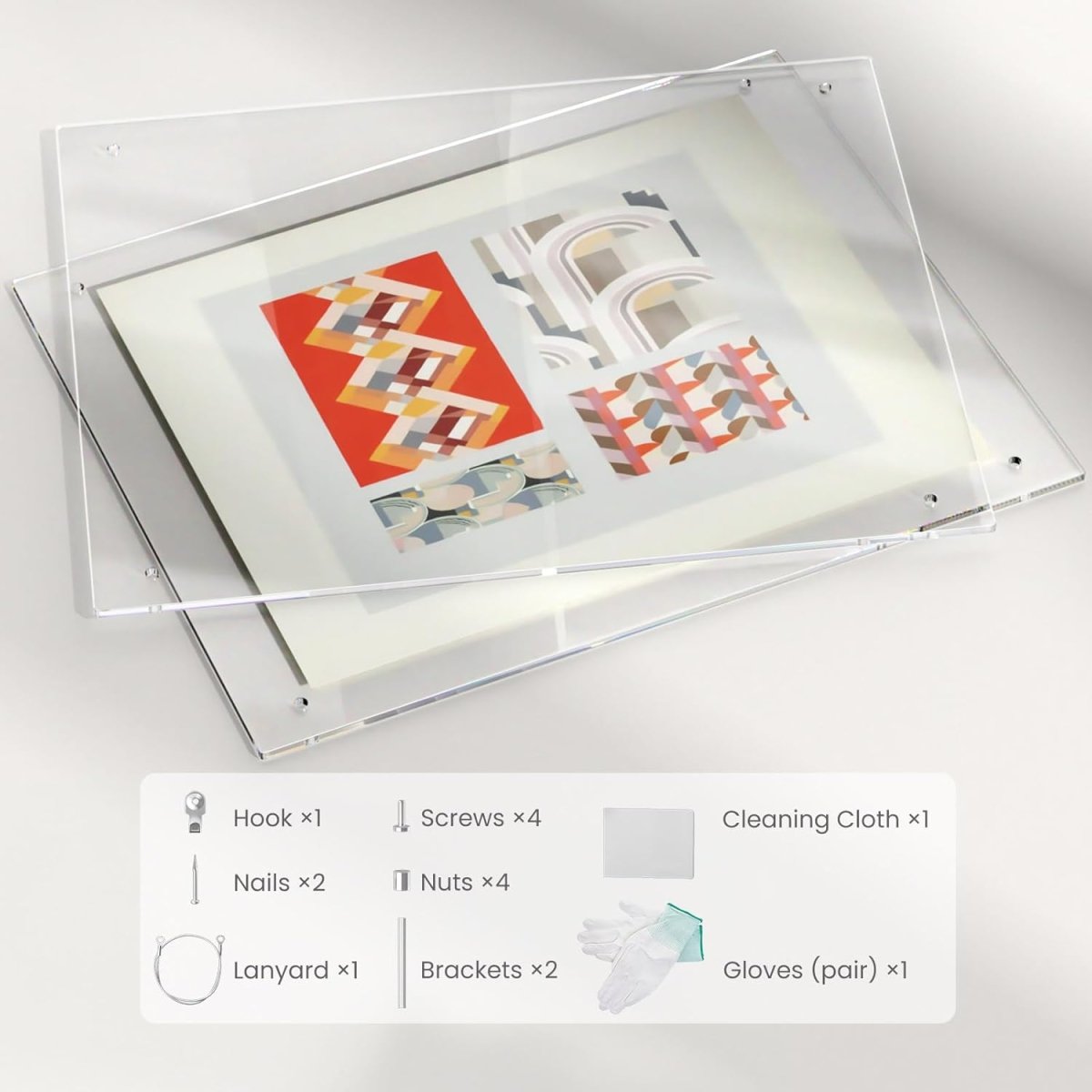 A4 Acrylic Display Photo Frame - Fits 8.5x11" Letter Size - NIUBEE