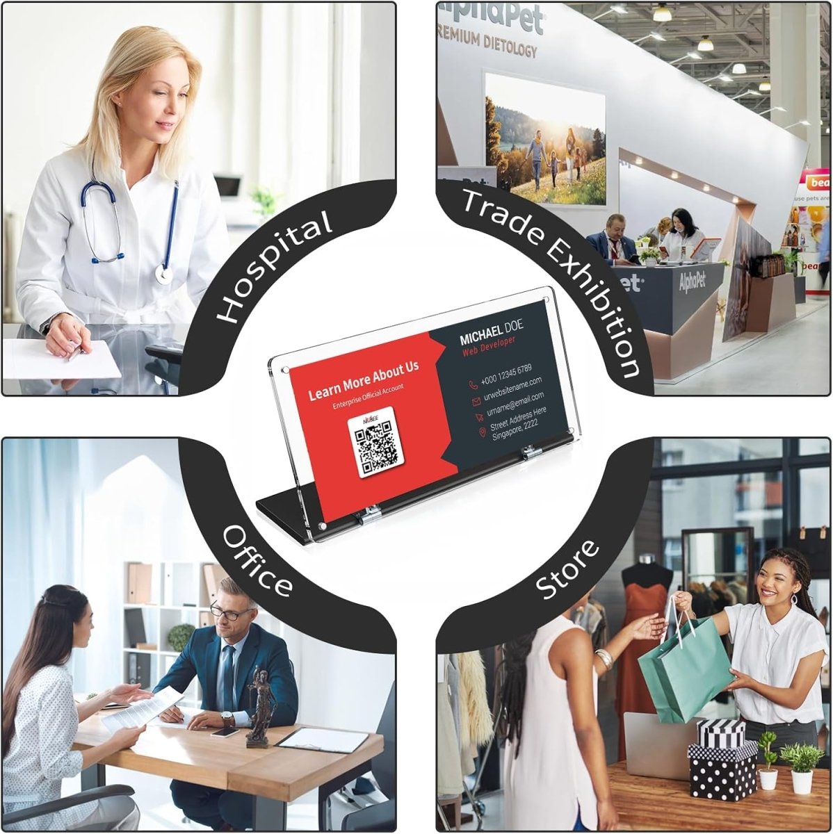 Acrylic QR Code Display Stand - NIUBEE