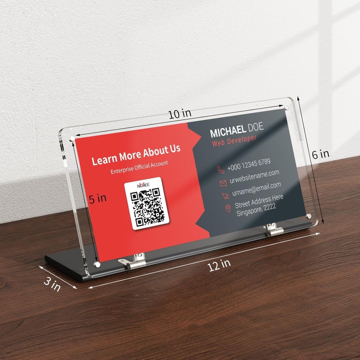 Acrylic QR Code Display Stand - NIUBEE