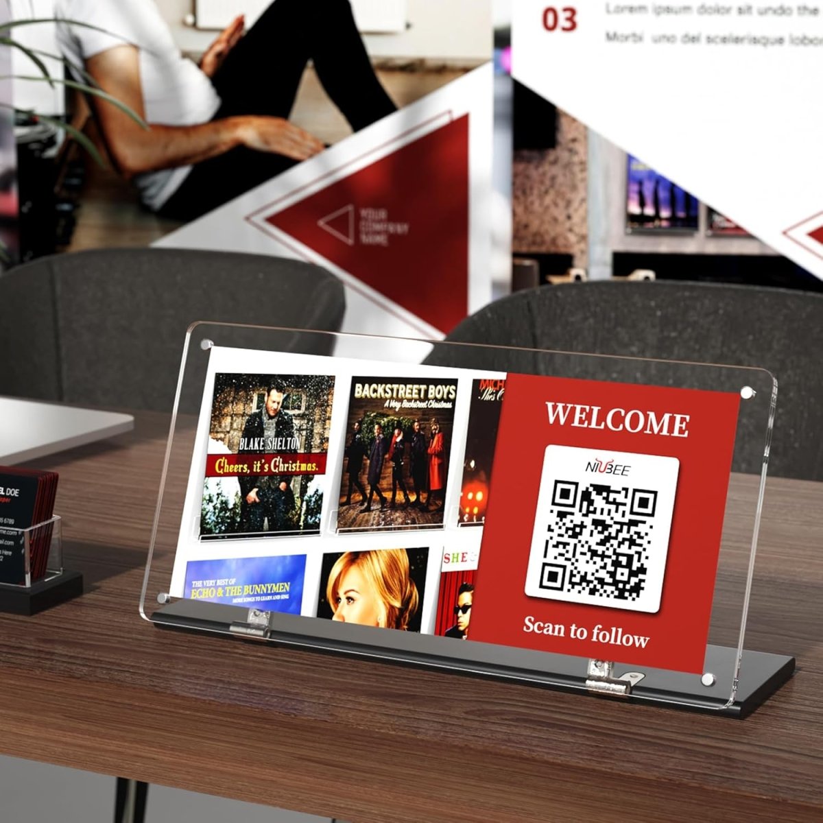 Acrylic QR Code Display Stand - NIUBEE