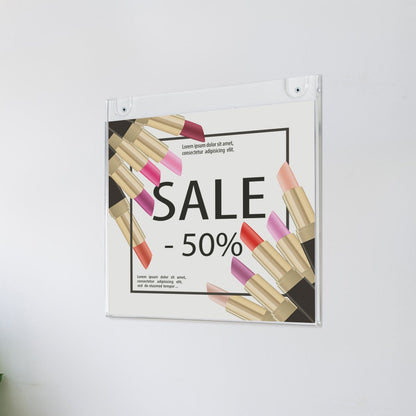 Acrylic Wall Mounted Sign Holder 8.5 x 11 Inches Horizontal 6 Pack, Clear Plastic Picture Frames - NIUBEE