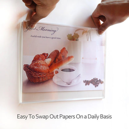 Acrylic Wall Mounted Sign Holder 8.5 x 11 Inches Horizontal 6 Pack, Clear Plastic Picture Frames - NIUBEE