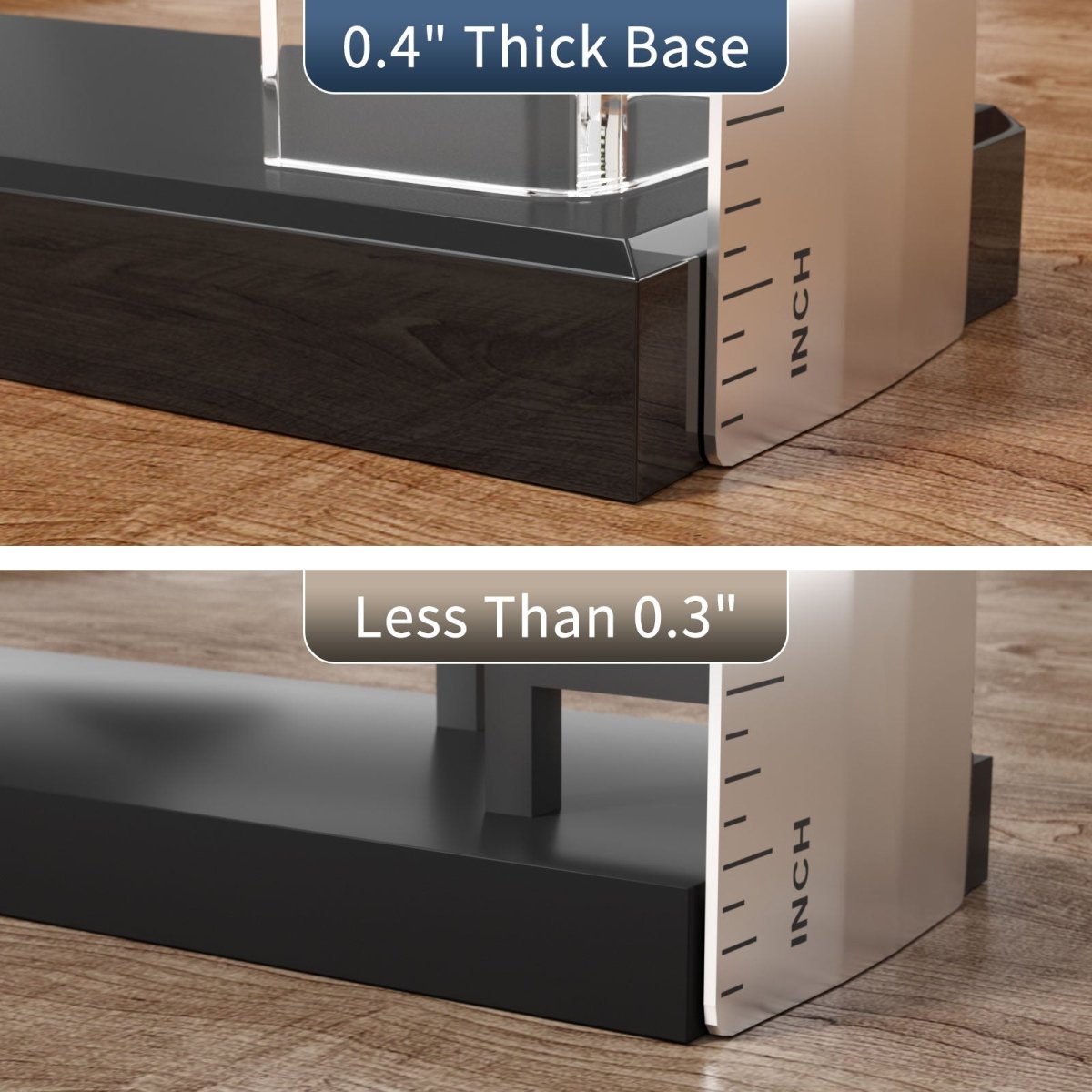 Clear Acrylic Business Card Holder with Black Base – 2 Pack - NIUBEE