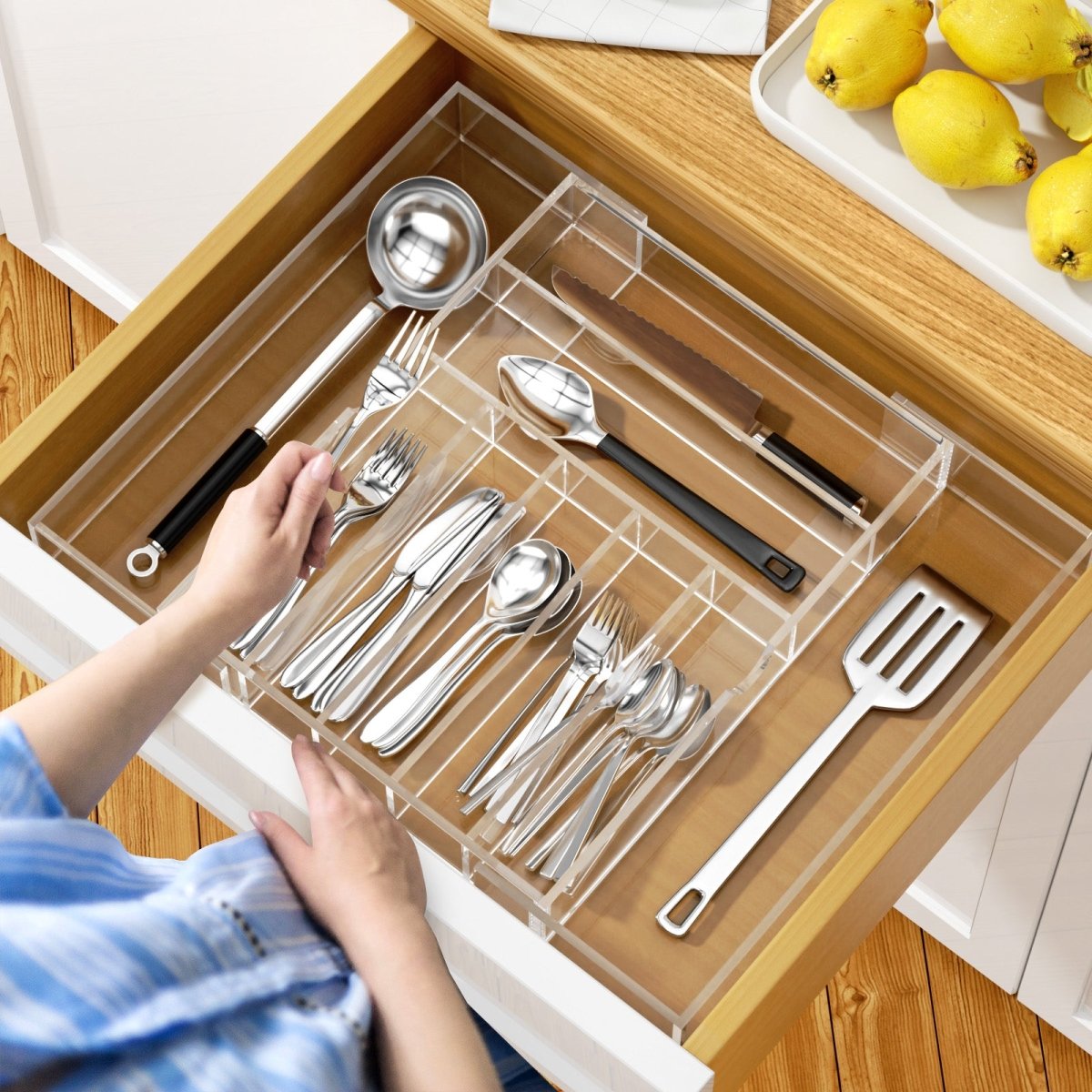 Clear Acrylic Utensil Organizer - NIUBEE