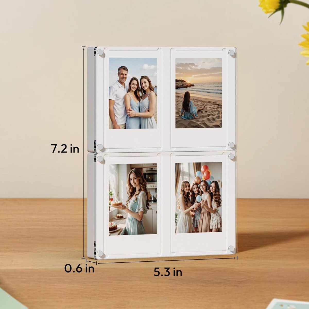 Double Magnetic Modular Frame Fits Instax Mini, 2 - Pack - NIUBEE