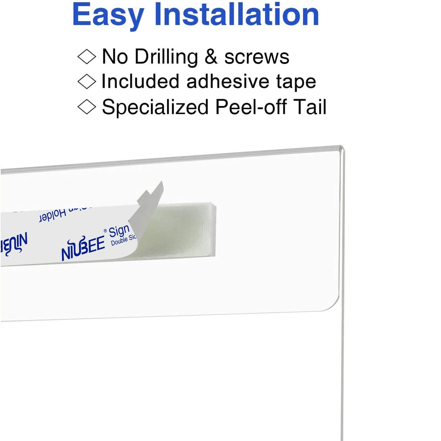 4×6" Adhesive Acrylic Sign Holder Vertical