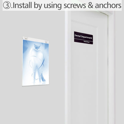 4×6" Wall-Mounted Sign Holder Vertical – 6 Pack