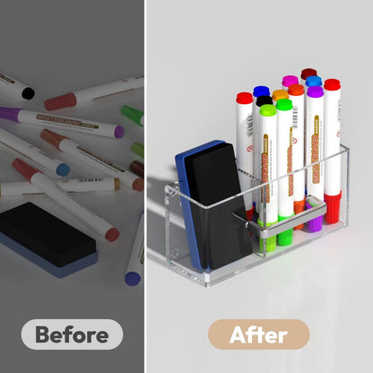 Magnetic Double - Compartment Pen Holder - NIUBEE