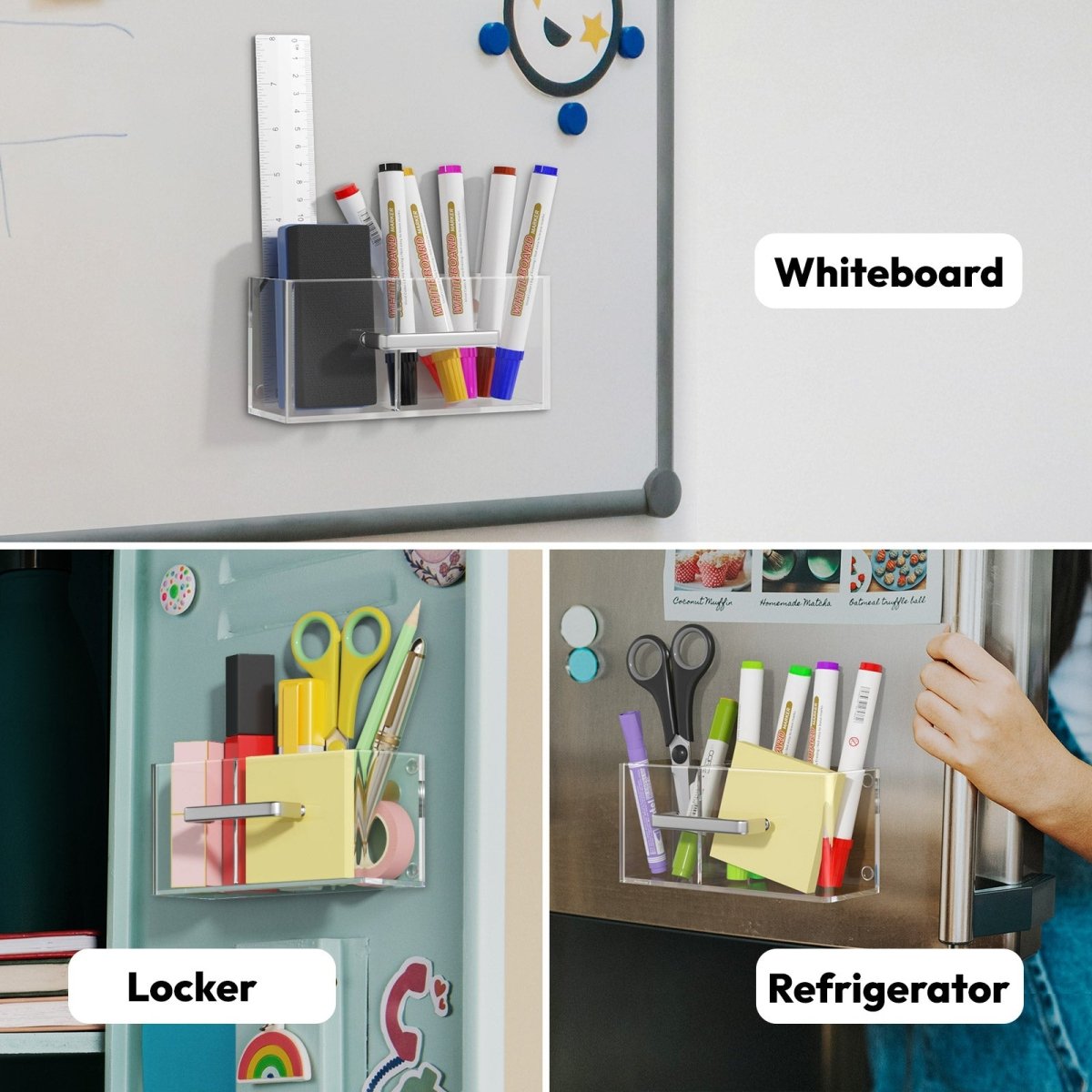 Magnetic Double - Compartment Pen Holder - NIUBEE