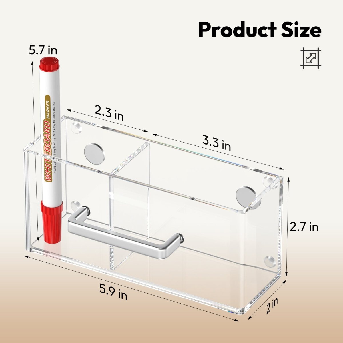 Magnetic Double - Compartment Pen Holder - NIUBEE