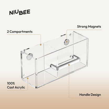 Magnetic Double - Compartment Pen Holder - NIUBEE
