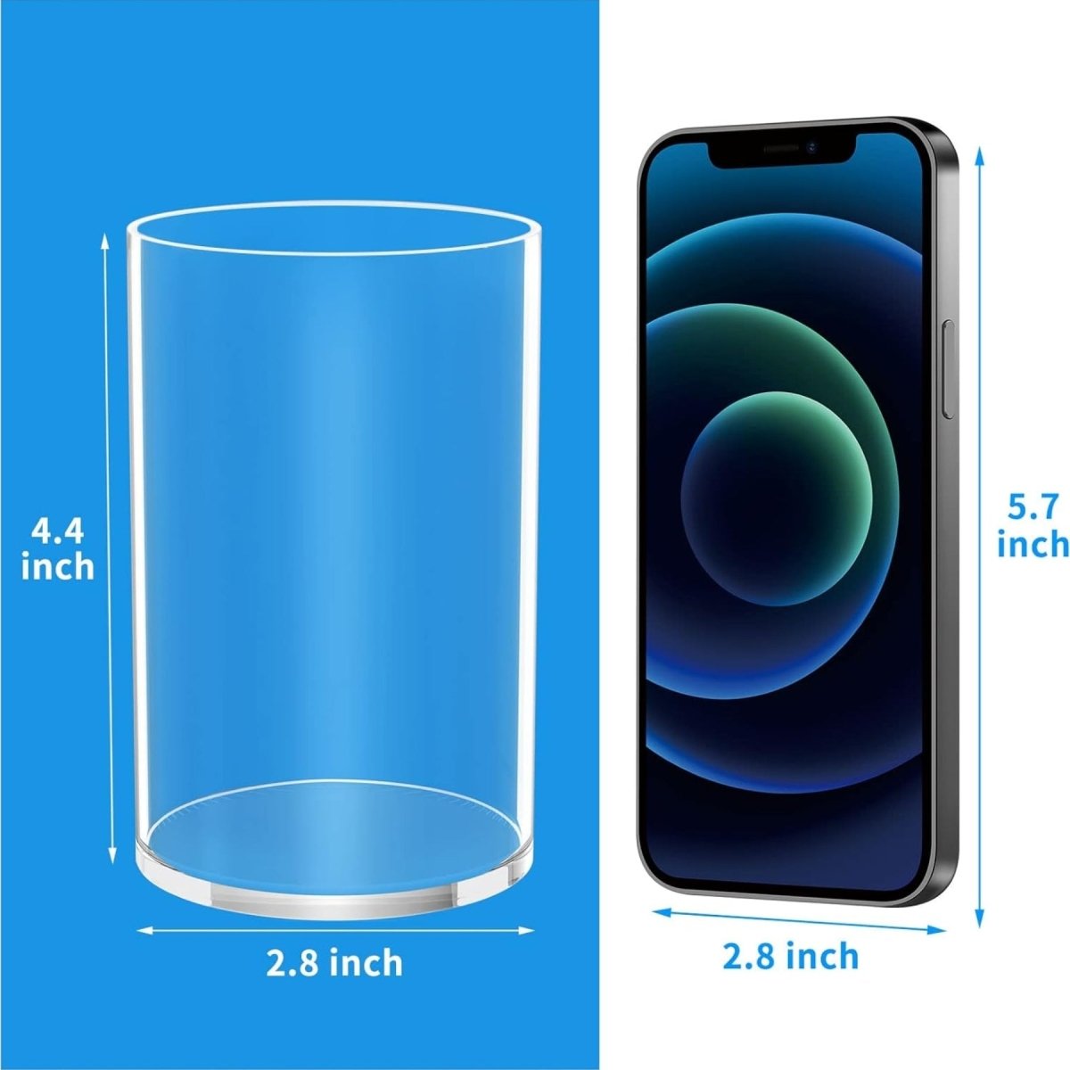 Round Acrylic Pen Holder – 2 Pack - NIUBEE