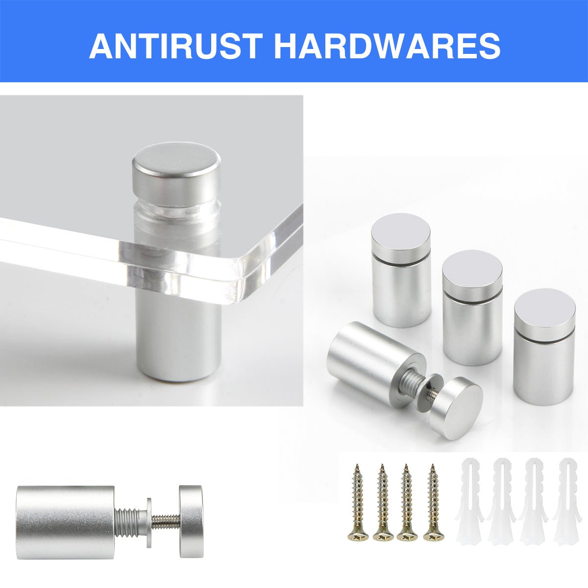 Slim Acrylic Frame Screw Set – Fits 18.5×22.5", 20.5×26.5" & 23×27" Frames - NIUBEE