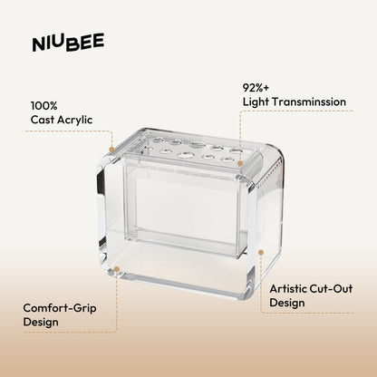 Small Clear Acrylic Flower Vase - NIUBEE