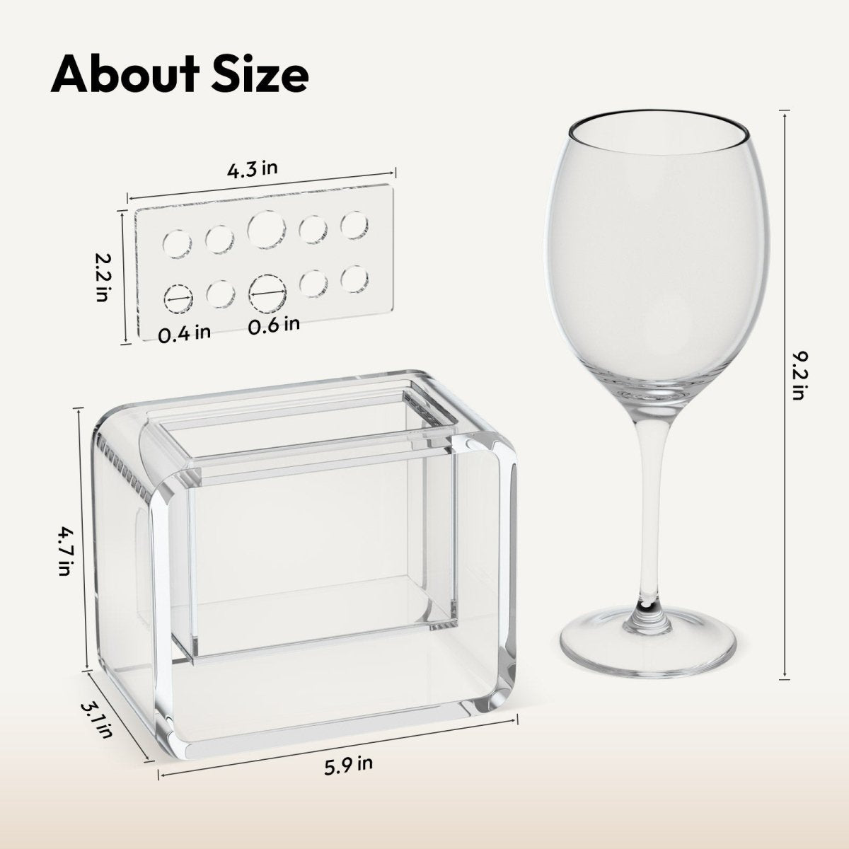 Small Clear Acrylic Flower Vase - NIUBEE