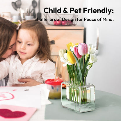 Small Clear Acrylic Flower Vase - NIUBEE